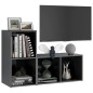 vidaXL Mobili TV 2 pz Grigio Lucido 72x35x36,5 cm in Legno Multistrato vidaXL Mobili TV 2 pz Grigio Lucido 72x35x36,5 cm in Legno Multistrato