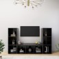 vidaXL Mobili Porta TV 3 pz Nero Lucido 107x35x37 cm in Truciolato vidaXL Mobili Porta TV 3 pz Nero Lucido 107x35x37 cm in Truciolato