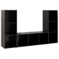 vidaXL Mobili Porta TV 3 pz Nero Lucido 107x35x37 cm in Truciolato vidaXL Mobili Porta TV 3 pz Nero Lucido 107x35x37 cm in Truciolato
