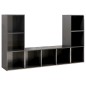 vidaXL Mobili Porta TV 3 pz Grigio Lucido 107x35x37 cm in Truciolato vidaXL Mobili Porta TV 3 pz Grigio Lucido 107x35x37 cm in Truciolato