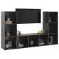 vidaXL Mobili Porta TV 3 pz Grigio Lucido 107x35x37 cm in Truciolato vidaXL Mobili Porta TV 3 pz Grigio Lucido 107x35x37 cm in Truciolato