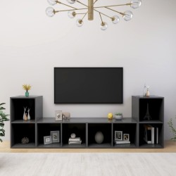 vidaXL Mobili TV 4 pz Grigi 72x35x36,5 cm in Truciolato 