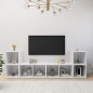 vidaXL Mobili Porta TV 4 pz Bianco Lucido 72x35x36,5 cm in Truciolato vidaXL Mobili Porta TV 4 pz Bianco Lucido 72x35x36,5 cm in Truciolato