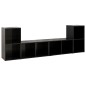 vidaXL Mobili Porta TV 4 pz Nero Lucido 72x35x36,5 cm in Truciolato vidaXL Mobili Porta TV 4 pz Nero Lucido 72x35x36,5 cm in Truciolato