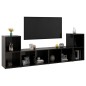 vidaXL Mobili Porta TV 4 pz Nero Lucido 72x35x36,5 cm in Truciolato vidaXL Mobili Porta TV 4 pz Nero Lucido 72x35x36,5 cm in Truciolato