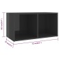 vidaXL Mobili Porta TV 4 pz Grigio Lucido 72x35x36,5 cm in Truciolato vidaXL Mobili Porta TV 4 pz Grigio Lucido 72x35x36,5 cm in Truciolato