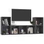 vidaXL Set Mobili TV 3 pz Grigio Lucido in Legno Multistrato