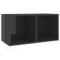 vidaXL Set Mobili TV 3 pz Grigio Lucido in Legno Multistrato