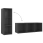 vidaXL Set Mobili TV 3 pz Grigio Lucido in Legno Multistrato