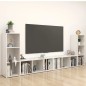 vidaXL Mobili Porta TV 4 pz Bianco Lucido 107x35x37 cm in Truciolato vidaXL Mobili Porta TV 4 pz Bianco Lucido 107x35x37 cm in Truciolato