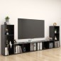 vidaXL Mobili Porta TV 4 pz Nero Lucido 107x35x37 cm in Truciolato vidaXL Mobili Porta TV 4 pz Nero Lucido 107x35x37 cm in Truciolato