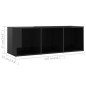 vidaXL Mobili Porta TV 4 pz Nero Lucido 107x35x37 cm in Truciolato vidaXL Mobili Porta TV 4 pz Nero Lucido 107x35x37 cm in Truciolato