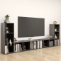 vidaXL Mobili Porta TV 4 pz Grigio Lucido 107x35x37 cm in Truciolato vidaXL Mobili Porta TV 4 pz Grigio Lucido 107x35x37 cm in Truciolato