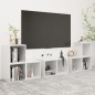vidaXL Set Mobili TV 6 pz Bianco Lucido in Truciolato vidaXL Set Mobili TV 6 pz Bianco Lucido in Truciolato