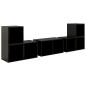 vidaXL Set Mobili TV 6 pz Nero Lucido in Truciolato vidaXL Set Mobili TV 6 pz Nero Lucido in Truciolato