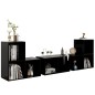 vidaXL Set Mobili TV 6 pz Nero Lucido in Truciolato vidaXL Set Mobili TV 6 pz Nero Lucido in Truciolato