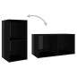 vidaXL Set Mobili TV 6 pz Nero Lucido in Truciolato vidaXL Set Mobili TV 6 pz Nero Lucido in Truciolato