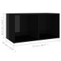 vidaXL Set Mobili TV 6 pz Nero Lucido in Truciolato vidaXL Set Mobili TV 6 pz Nero Lucido in Truciolato