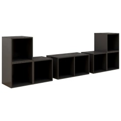 vidaXL Set Mobili TV 6 pz Grigio Lucido in Truciolato