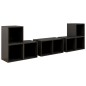 vidaXL Set Mobili TV 6 pz Grigio Lucido in Truciolato vidaXL Set Mobili TV 6 pz Grigio Lucido in Truciolato