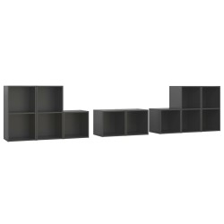 vidaXL Set Mobili TV 8 pz Grigio in Truciolato
