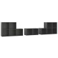 vidaXL Set Mobili TV 8 pz Grigio in Truciolato vidaXL Set Mobili TV 8 pz Grigio in Truciolato