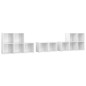 vidaXL Set Mobili TV 8 pz Bianco Lucido in Truciolato vidaXL Set Mobili TV 8 pz Bianco Lucido in Truciolato