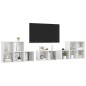 vidaXL Set Mobili TV 8 pz Bianco Lucido in Truciolato vidaXL Set Mobili TV 8 pz Bianco Lucido in Truciolato