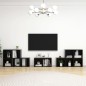 vidaXL Set Mobili TV 8 pz Nero Lucido in Truciolato vidaXL Set Mobili TV 8 pz Nero Lucido in Truciolato