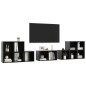 vidaXL Set Mobili TV 8 pz Nero Lucido in Truciolato vidaXL Set Mobili TV 8 pz Nero Lucido in Truciolato