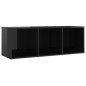 vidaXL Set Mobili TV 3 pz Nero Lucido in Truciolato vidaXL Set Mobili TV 3 pz Nero Lucido in Truciolato