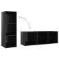 vidaXL Set Mobili TV 3 pz Nero Lucido in Truciolato vidaXL Set Mobili TV 3 pz Nero Lucido in Truciolato