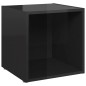 vidaXL Set Mobili TV 3 pz Nero Lucido in Truciolato vidaXL Set Mobili TV 3 pz Nero Lucido in Truciolato