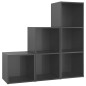 vidaXL Set Mobili TV 3 pz Grigio Lucido in Truciolato