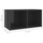 vidaXL Set Mobili TV 3 pz Grigio Lucido in Truciolato