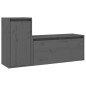 vidaXL Mobili Porta TV 2 pz Grigi in Legno Massello di Pino vidaXL Mobili Porta TV 2 pz Grigi in Legno Massello di Pino