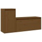 vidaXL Mobili Porta TV 2 pz Marrone Miele in Legno Massello di Pino vidaXL Mobili Porta TV 2 pz Marrone Miele in Legno Massello di Pino