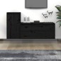 vidaXL Mobili Porta TV 2 pz Neri in Legno Massello di Pino vidaXL Mobili Porta TV 2 pz Neri in Legno Massello di Pino