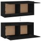 vidaXL Mobili Porta TV 2 pz Neri in Legno Massello di Pino vidaXL Mobili Porta TV 2 pz Neri in Legno Massello di Pino