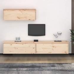 vidaXL Mobili Porta TV 3 pz in Legno Massello di Pino