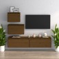 vidaXL Mobili Porta TV 4 pz Miele in Legno Massello di Pino vidaXL Mobili Porta TV 4 pz Miele in Legno Massello di Pino