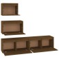 vidaXL Mobili Porta TV 4 pz Miele in Legno Massello di Pino vidaXL Mobili Porta TV 4 pz Miele in Legno Massello di Pino