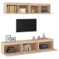 vidaXL Mobili Porta TV 5 pz in Legno Massello di Pino vidaXL Mobili Porta TV 5 pz in Legno Massello di Pino