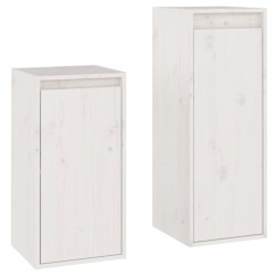 vidaXL Mobili Porta TV 2 pz Bianchi in Legno Massello di Pino