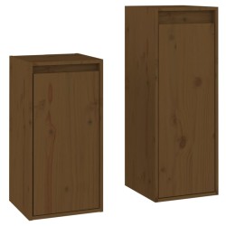 vidaXL Mobili Porta TV 2 pz Miele in Legno Massello di Pino