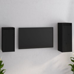 vidaXL Mobili Porta TV 2 pz Neri in Legno Massello di Pino