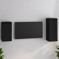 vidaXL Mobili Porta TV 2 pz Neri in Legno Massello di Pino vidaXL Mobili Porta TV 2 pz Neri in Legno Massello di Pino