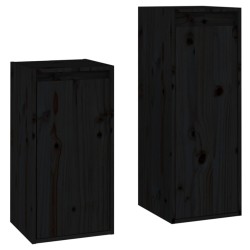 vidaXL Mobili Porta TV 2 pz Neri in Legno Massello di Pino