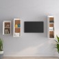 vidaXL Mobili Porta TV 3 pz Bianco in Legno Massello di Pino
