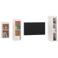vidaXL Mobili Porta TV 3 pz Bianco in Legno Massello di Pino